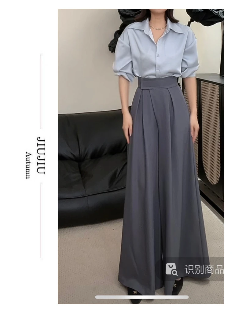 「比例秘诀」简约显瘦高腰魔术贴时尚休闲长裤 HBZU651232 nnassa