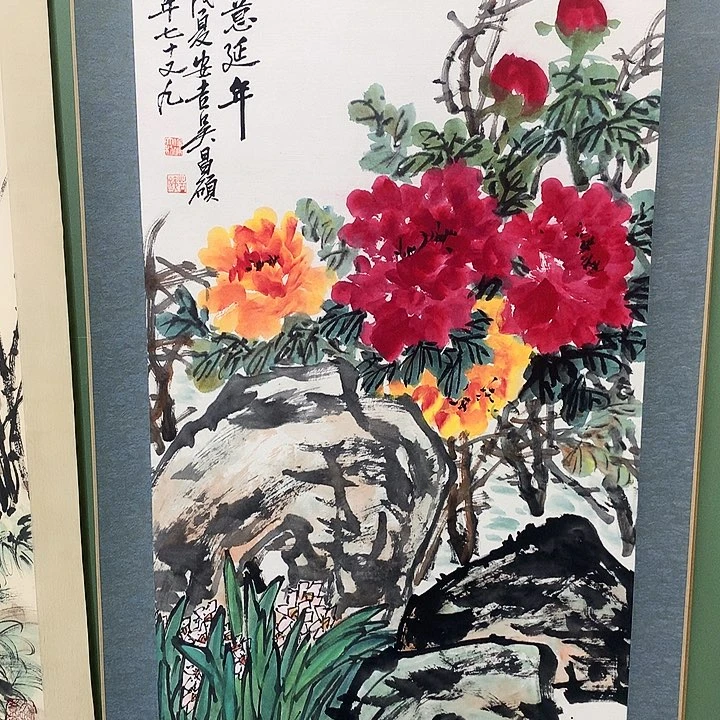 竖款精品国画作品轴