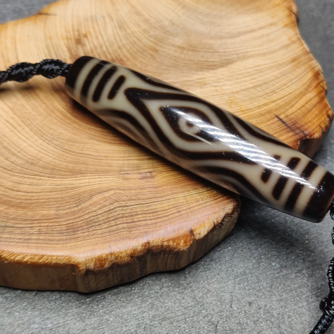 台工手工黑金龙六眼60mm深色玛瑙文玩珠宝首饰包浆感天百搭珠