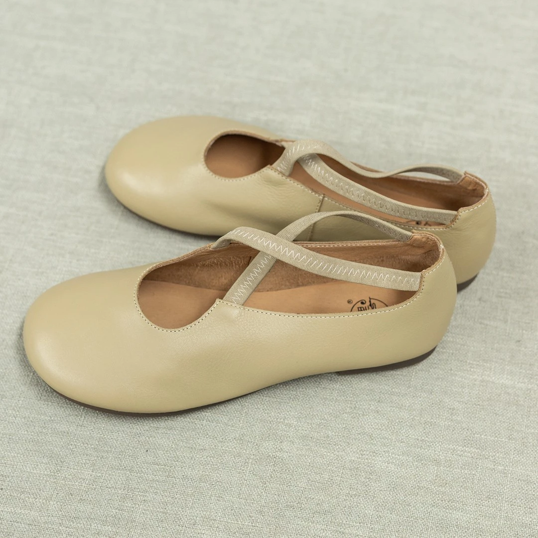 （几里与麻）复古浅口时尚夏季纯色低帮休闲平底女鞋  034807