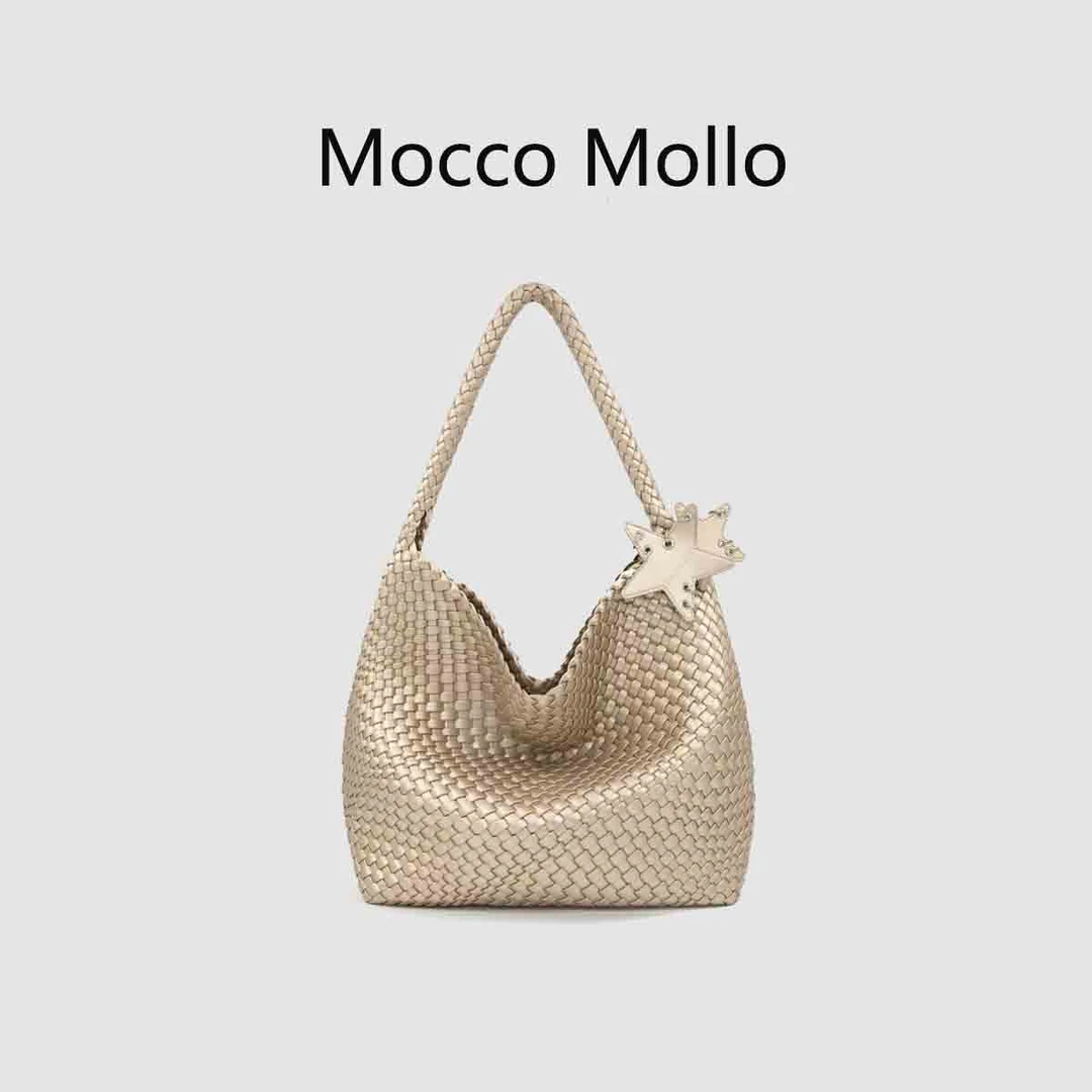 Mocco Mollo2025新款托特大容量编织包通勤