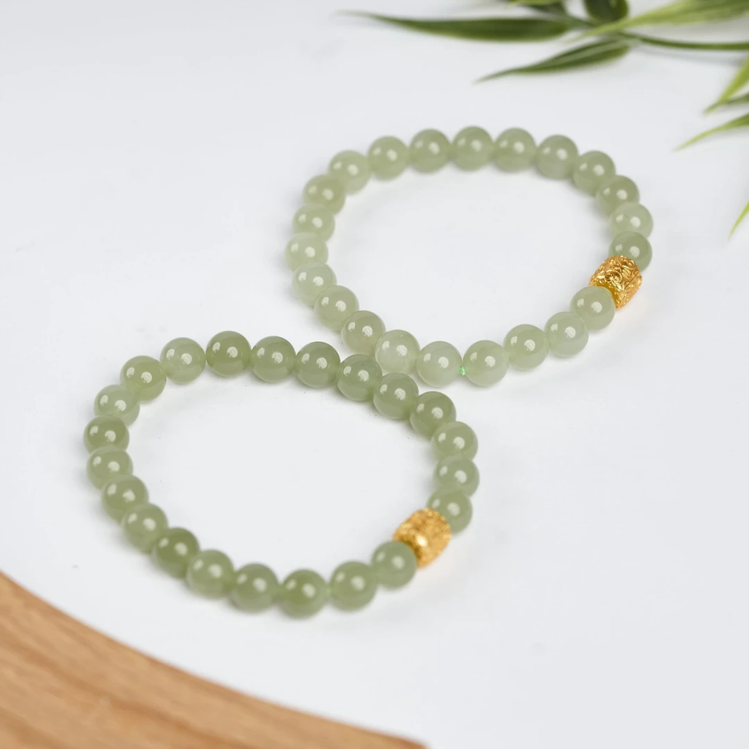 【玉总珠宝】925银和田玉晴水手-约8mm 多样性发一 CAN060895