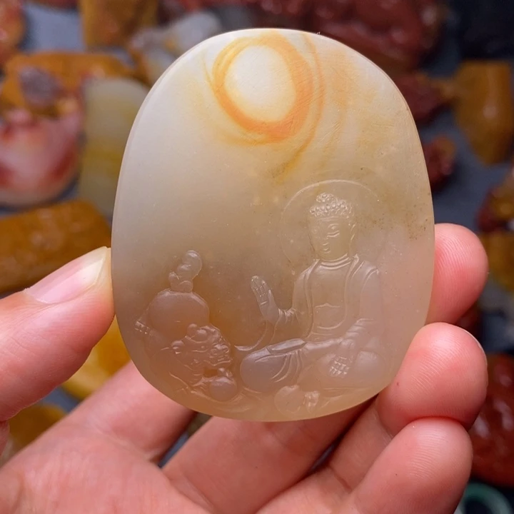 石英质玉（黄龙玉）合金颈饰