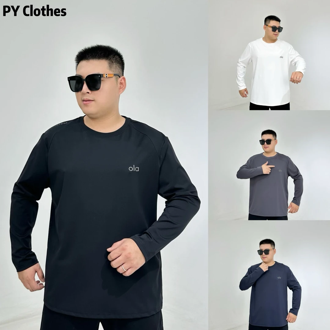 胖语大码男装  2025年秋季新款简约百搭户外高弹锦氨长袖7064#N