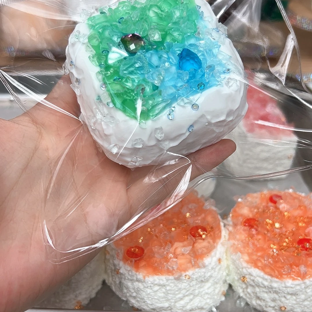 硅胶碎冰冰蓝绿色奶皮子200g