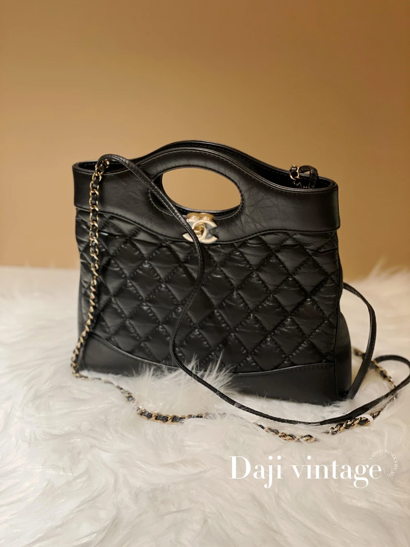 99新 Chanel/香奈儿 大吉中古/Chanel香奈儿黑金迷你31bag斜挎包