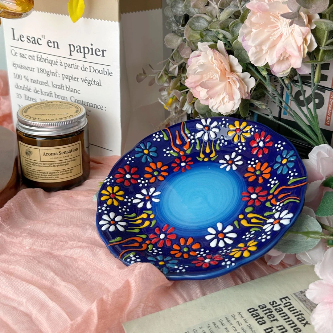 【土耳其堆料】新款蓝贵家用陶瓷釉下彩6英寸小吃碟饺子碟