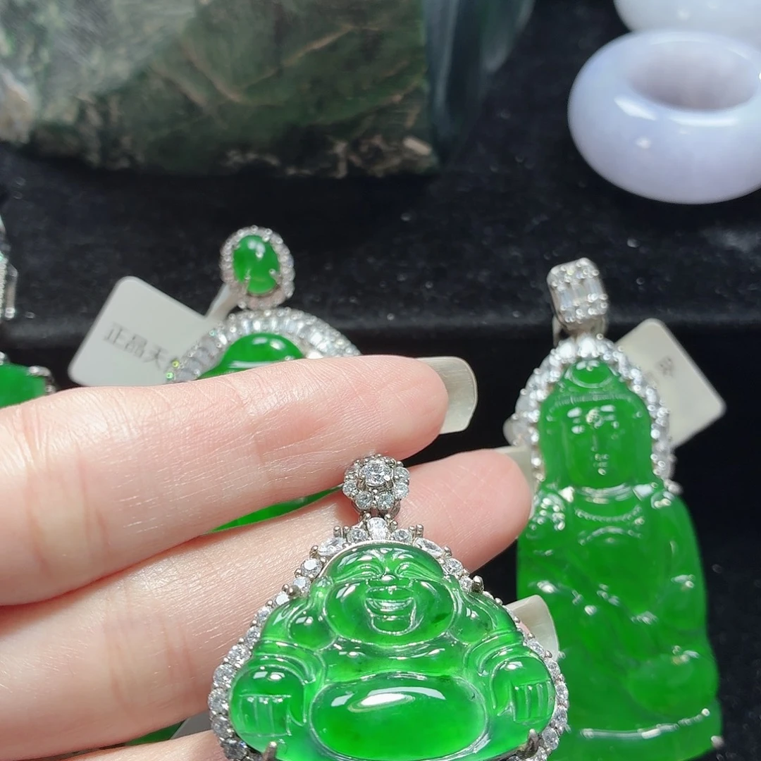 翡翠银S925镶嵌颈饰