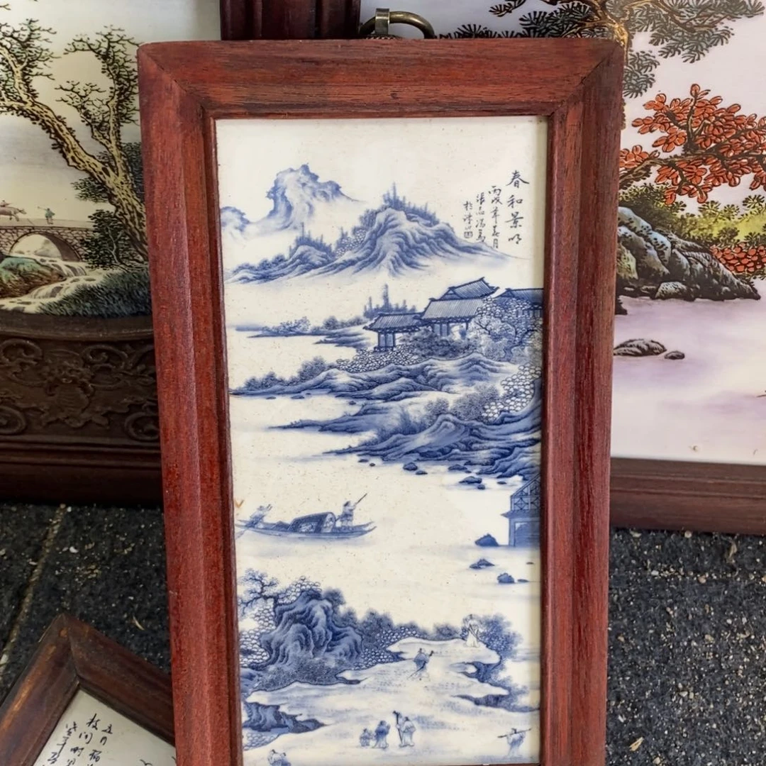 瓷片28*16*1景德镇瓷板画柴窑烧制