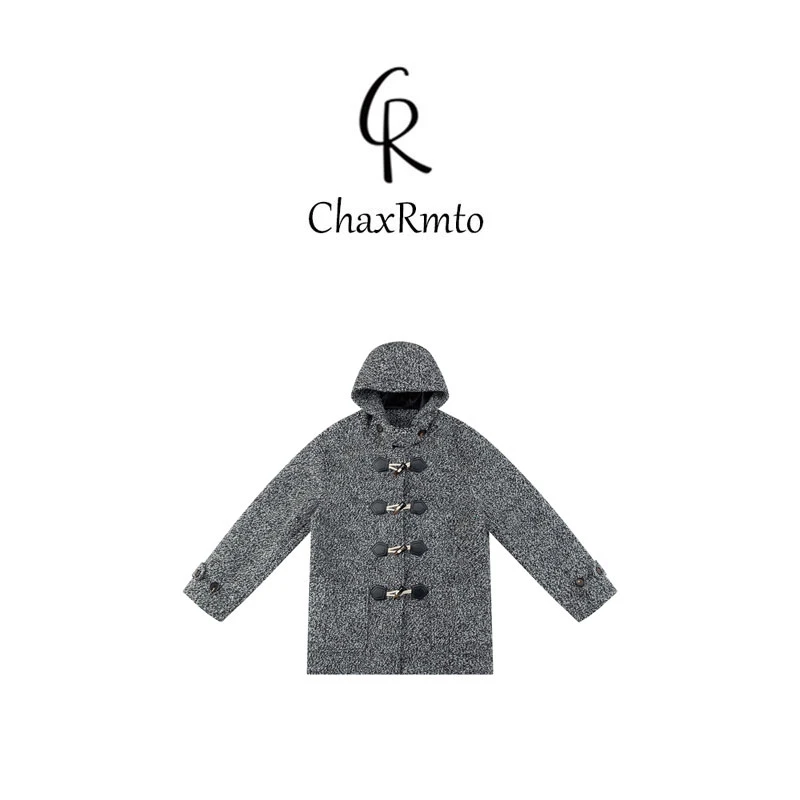 ChaxRmto 高级感时尚牛角扣百搭连帽气质外套 斯斯CC1C2208