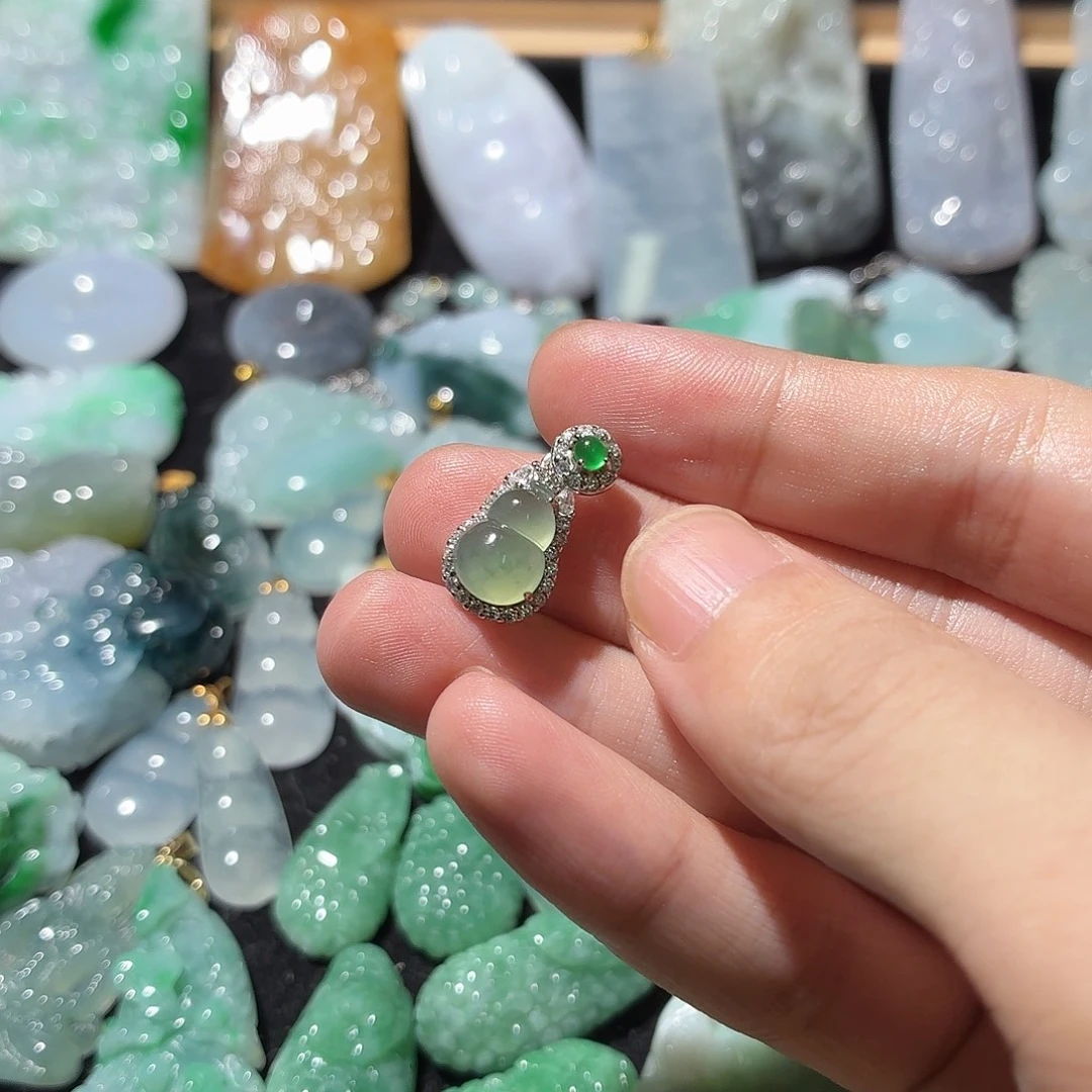 翡翠银S925镶嵌吊坠(不含链)