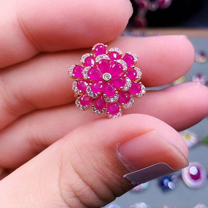 银S925镶嵌红宝石戒指