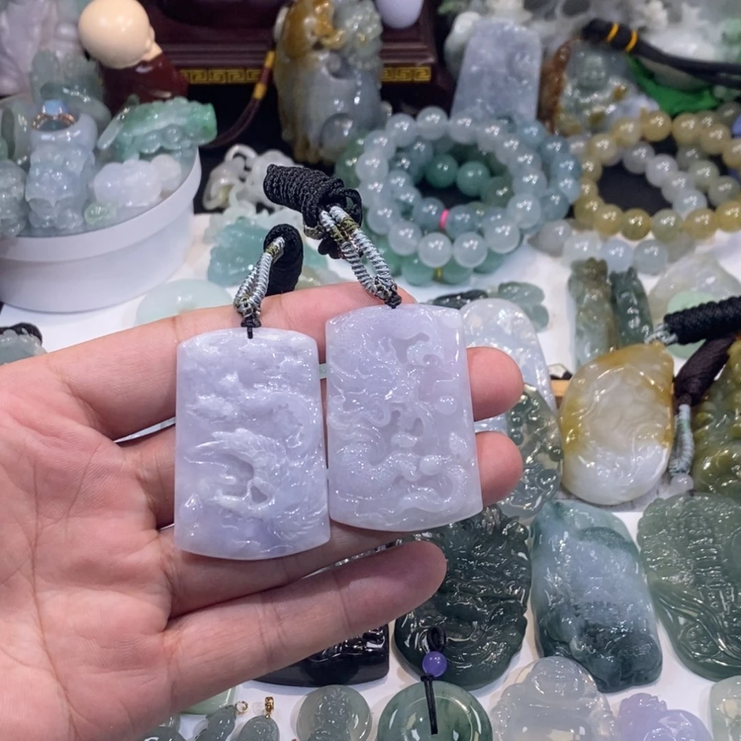 翡翠未镶嵌吊坠(不含链)龙凤