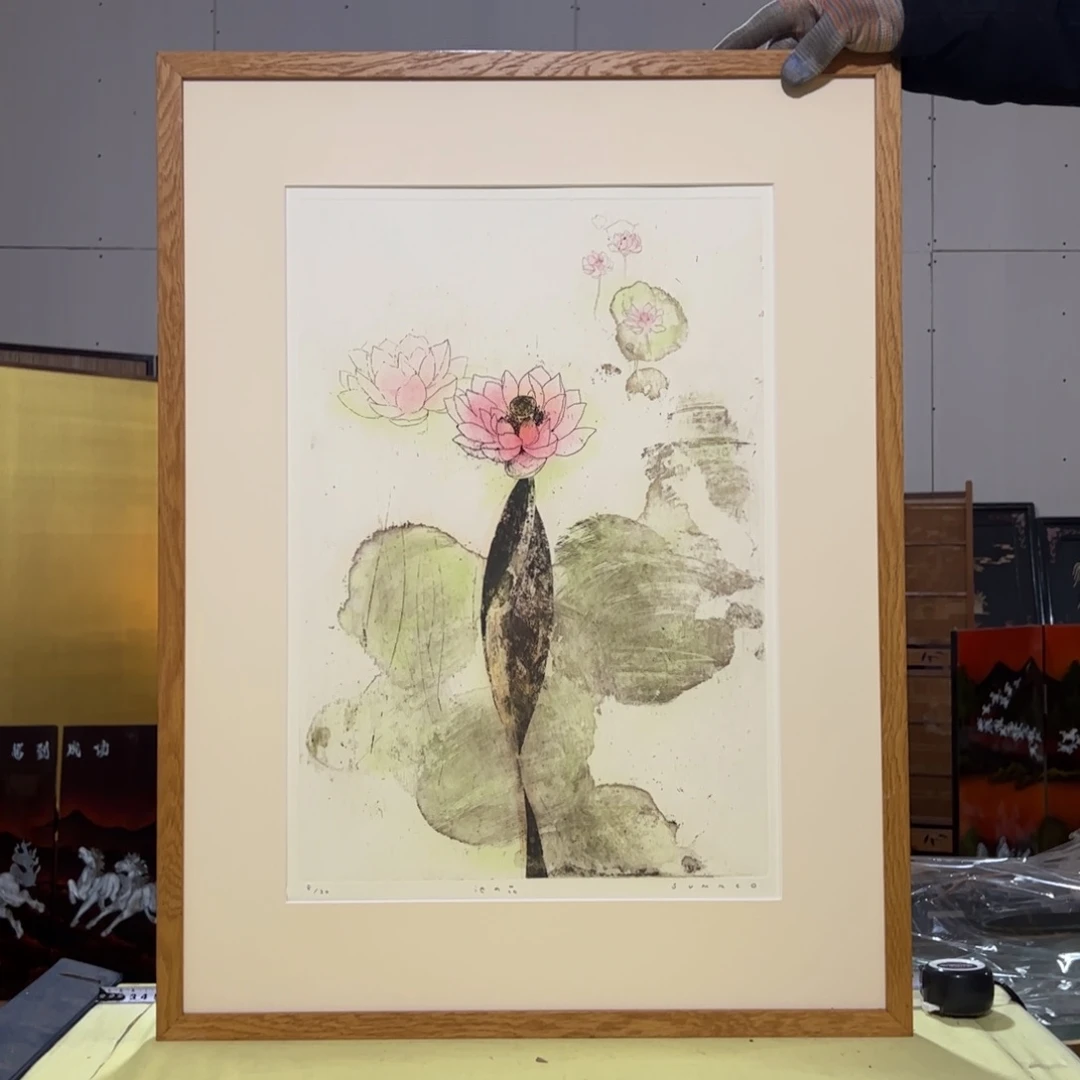 绘画花*屏风框画茶空间设计