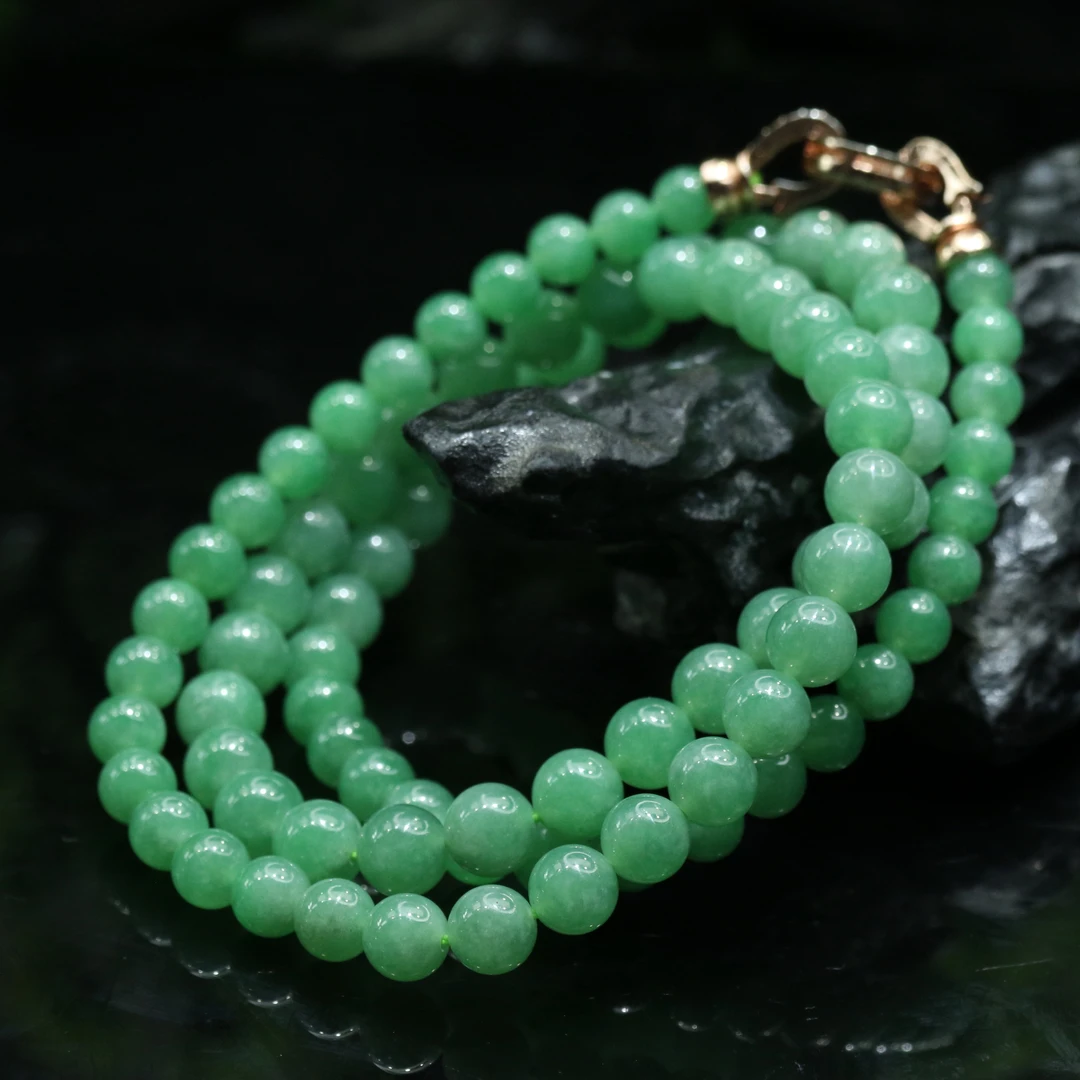 FC20天然缅甸翡翠A货珠链/200229/保利厦门拍卖