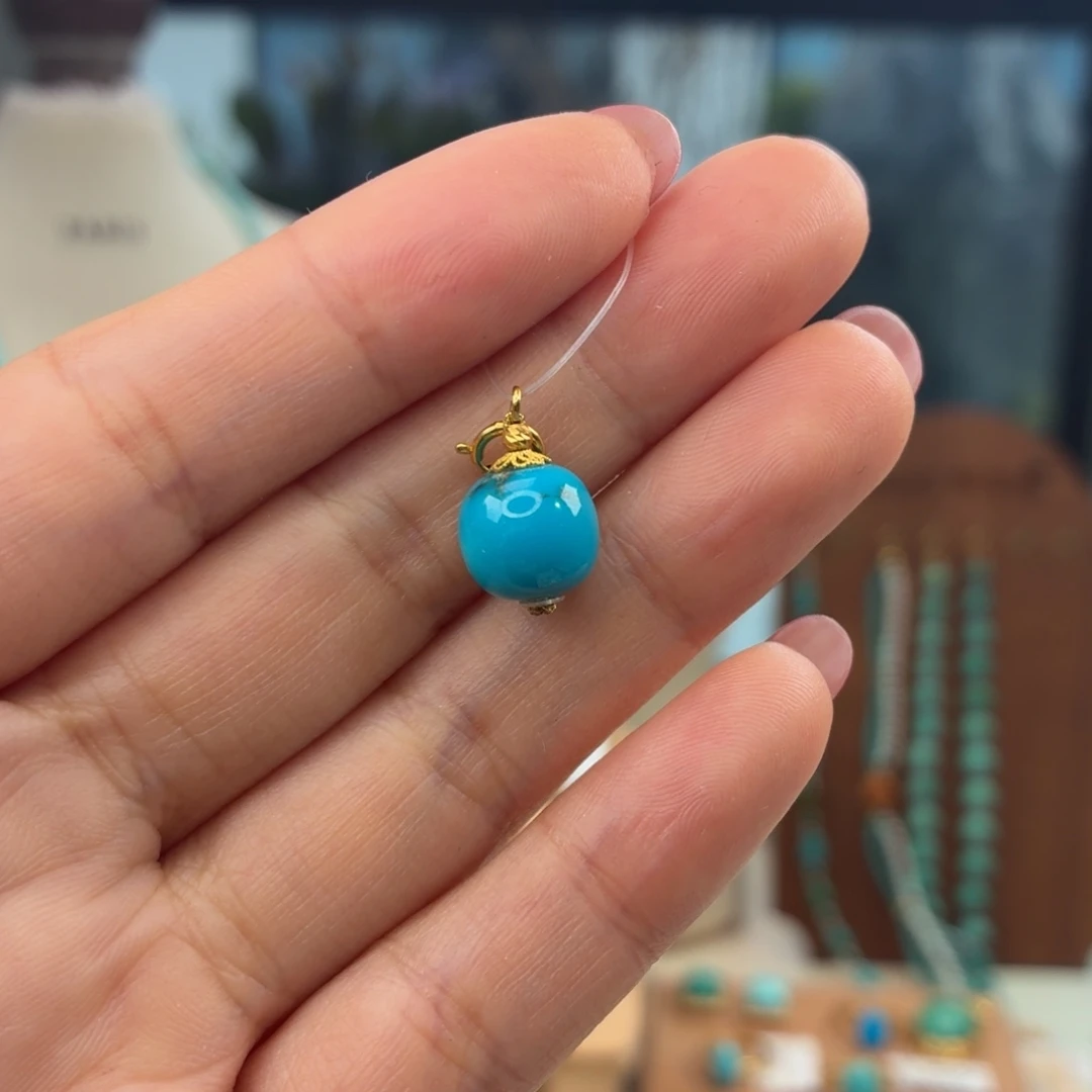 绿松石18K金镶嵌颈饰