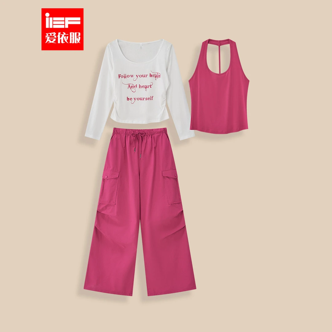 IEF/爱依服2025新款秋季韩版休闲减龄时尚针织上下套裤