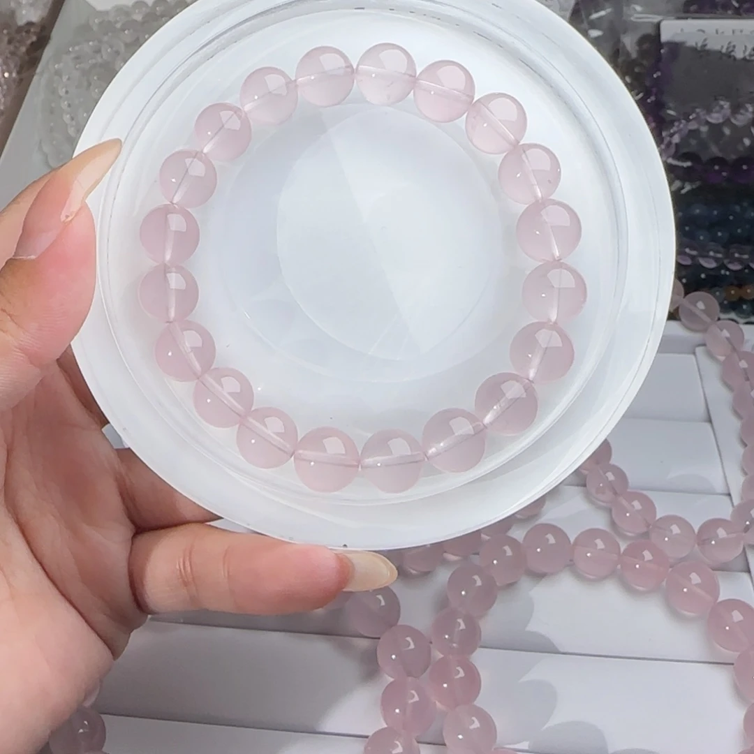 水晶手链未镶嵌叫***子果冻粉10mm