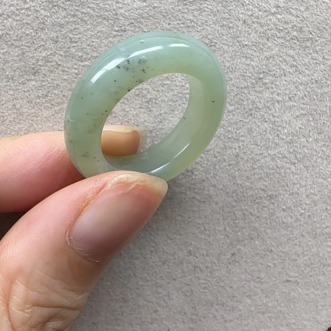 蛇纹石玉未镶嵌戒指19码