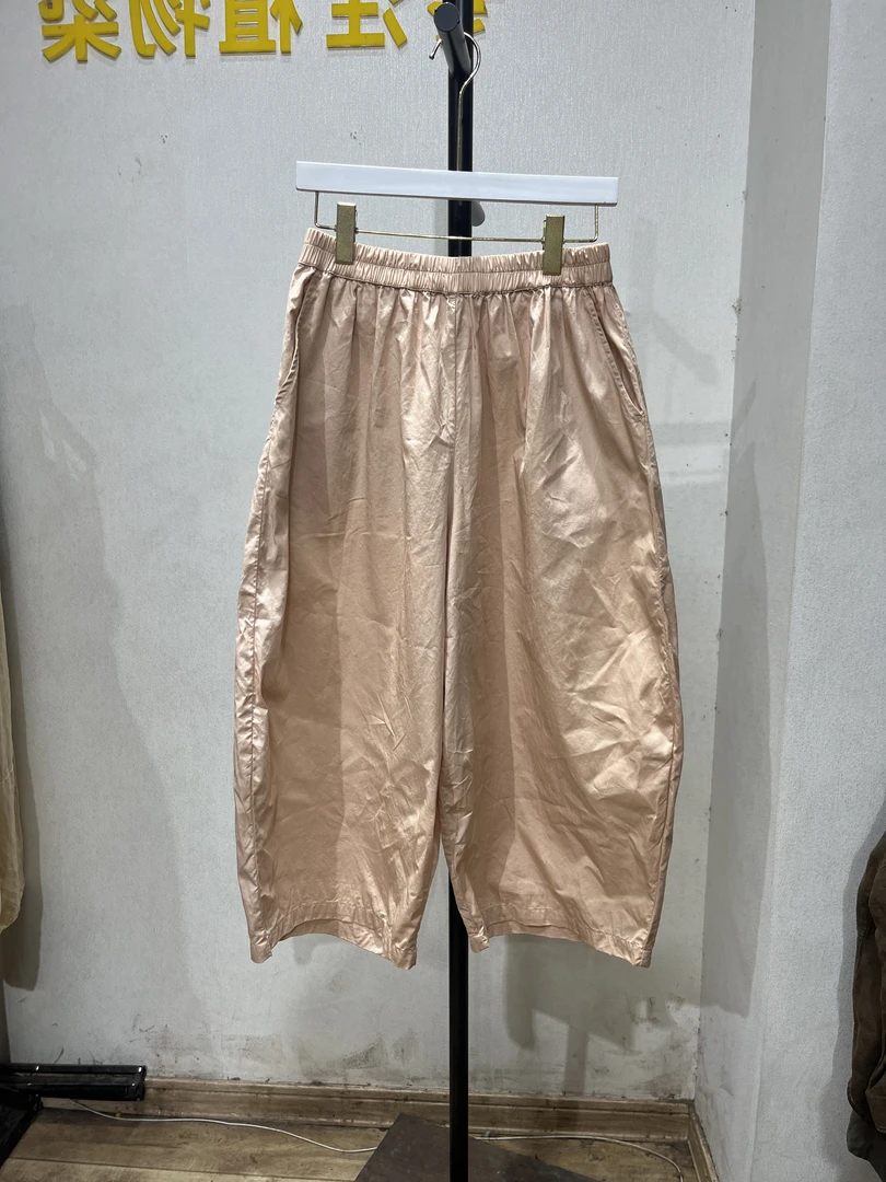 植草色植物染非遗阔腿宽松透气纯棉休闲裤