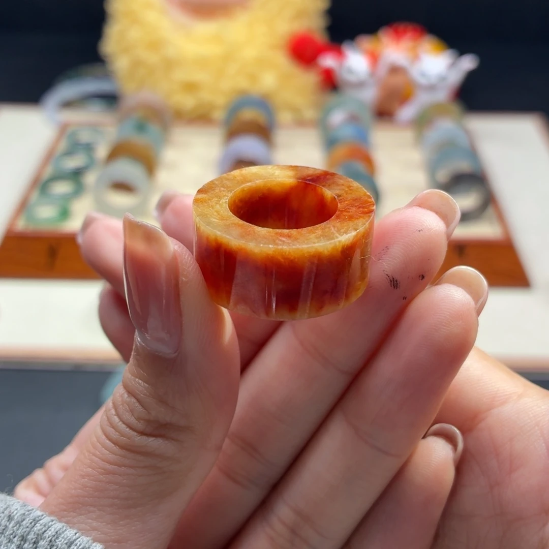 未镶嵌定制翡翠好运金红9.5-16#