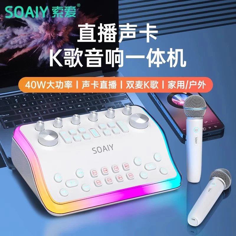 索爱SG60声卡音响一体机唱歌直播专用设备全套麦克风话筒手机2025