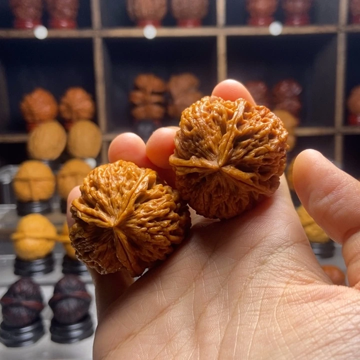 黄***座文玩核桃吊坠盘龙玉凤2