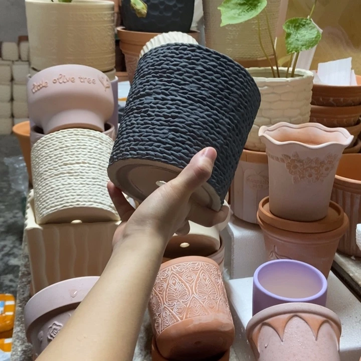 14×13碳黑麻绳盆1个