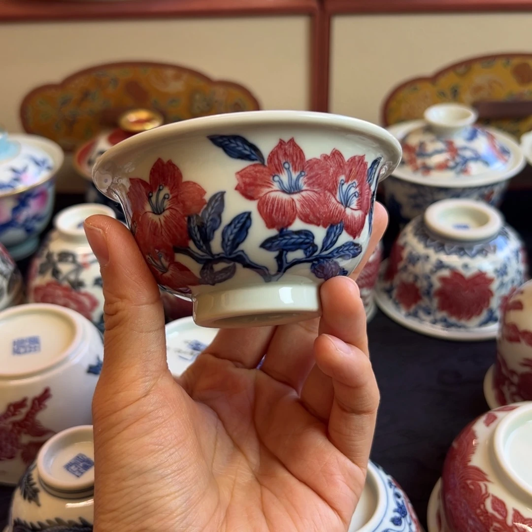 正绎堂釉里红桃花中号