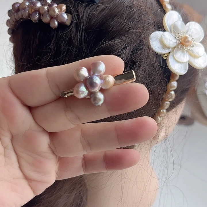 未镶嵌发夹淡水珍珠