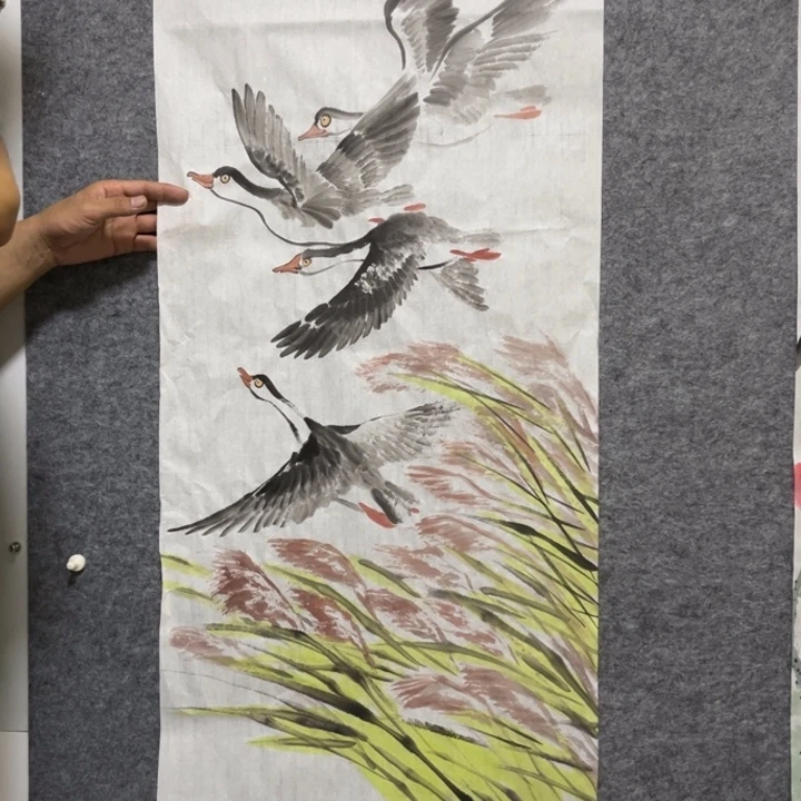 带灯款大鱼书画艺术作品三尺