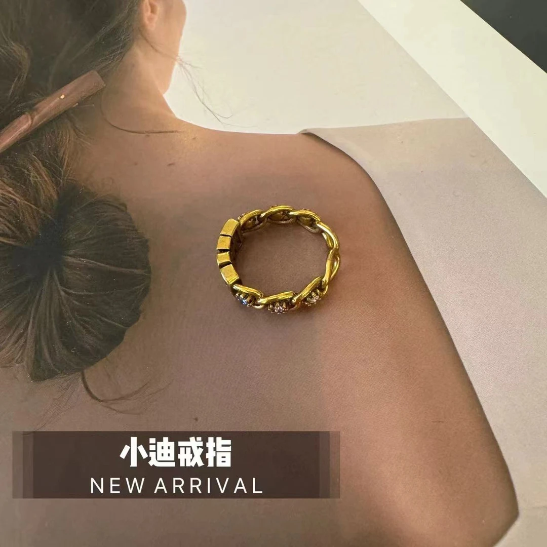 铜合金合成锆石戒指 ASA. J I E 高定轻奢字母戒指PPJZ13