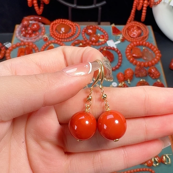 南红玛瑙银S925镶嵌13+