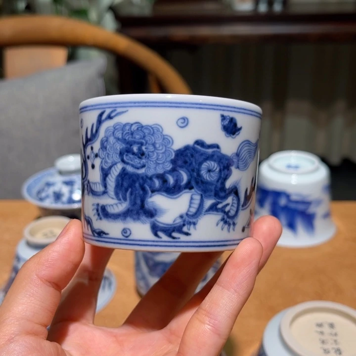浣溪龙窑 元狮直壁杯