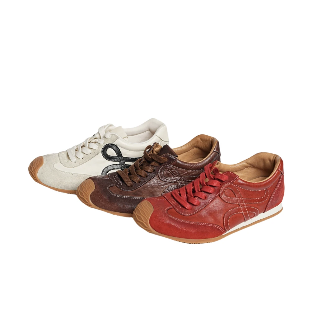 【金金专属】水洗马皮高定系列歪头德训鞋运动休闲女鞋