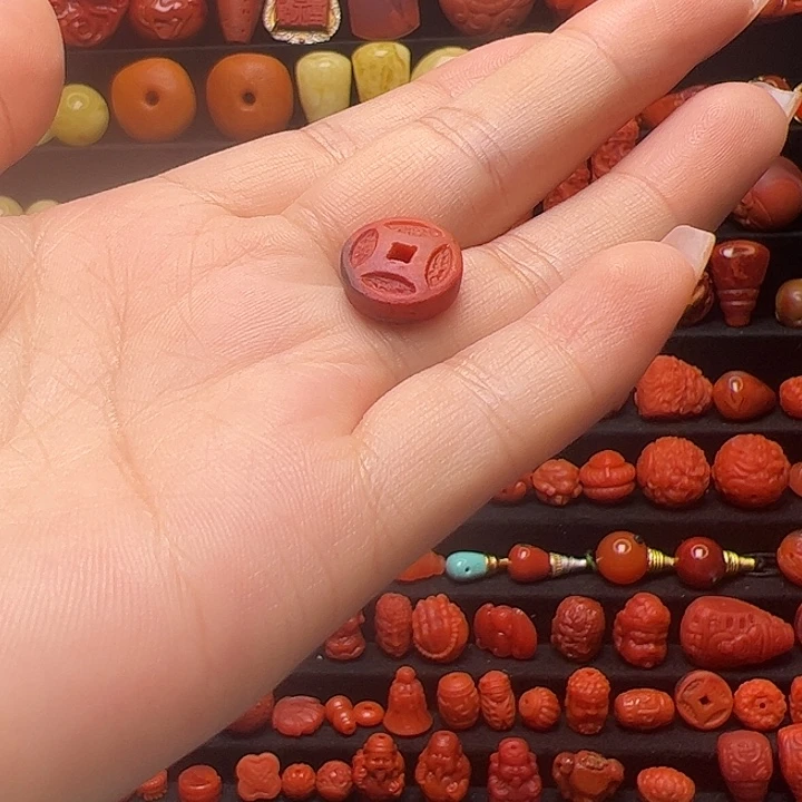 南红玛瑙未镶嵌卡12.5包浆料钱币