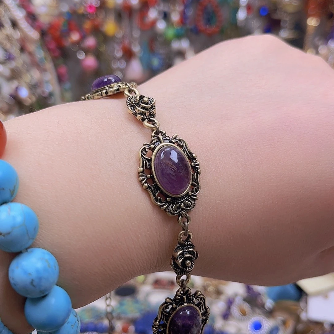 锌合金复古金手链