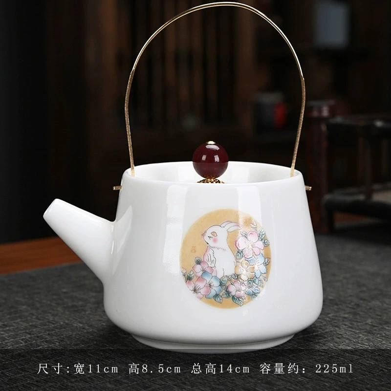 国风玉兔望月提梁壶-青藤C560