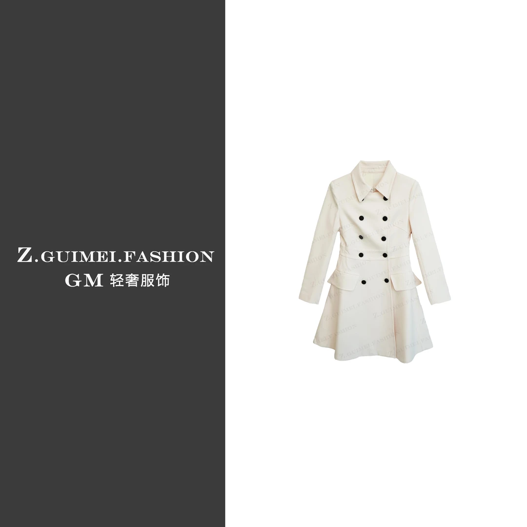 【肆姐高定】设计师款赫本风法式立领中长款裙子X2345