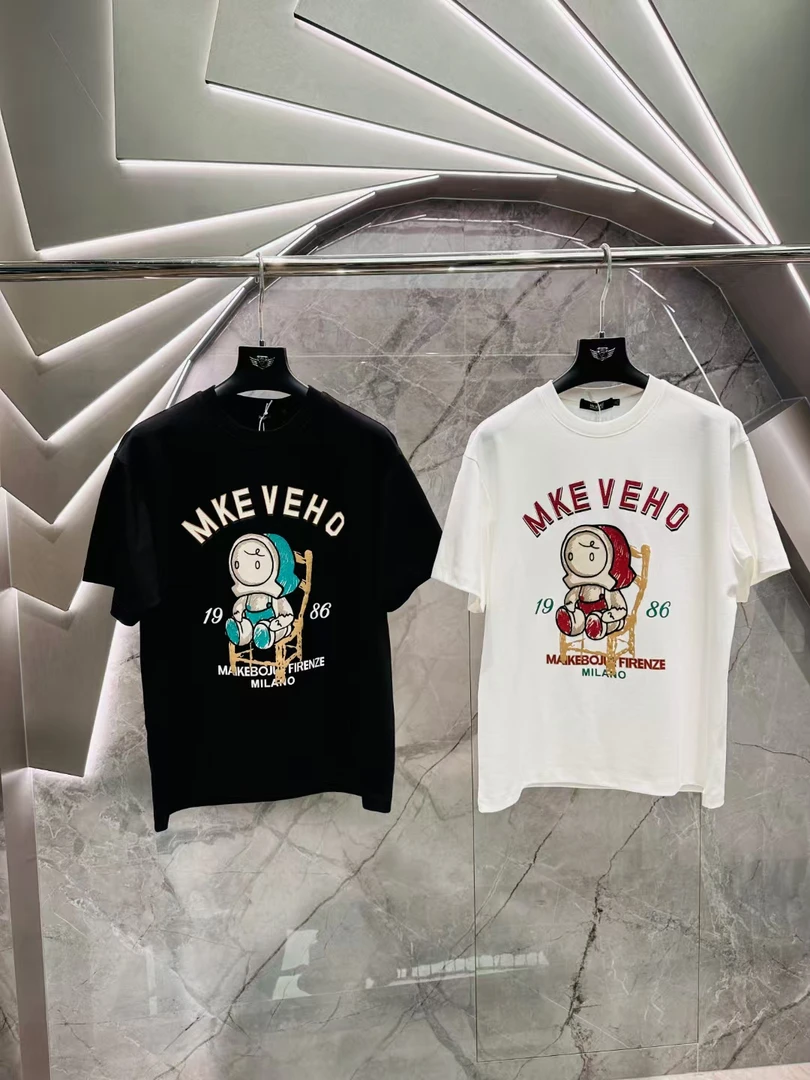 VEHO球星印花短袖T恤休闲时尚设计师春夏韩版圆领t恤卡通短袖百搭