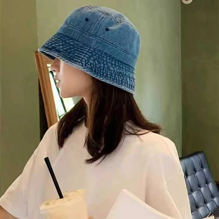 渔夫帽女士韩版帽子牛仔蓝色时尚休闲百搭夏季春夏盆帽