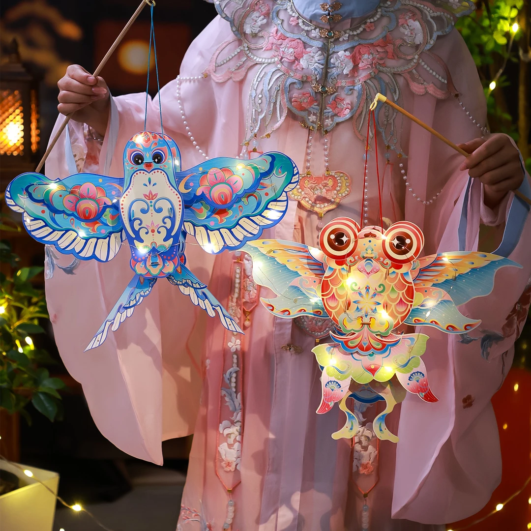 【吉祥燕子】国潮花灯笼儿童马年古风蝴蝶花灯亲子手工diy材料新年