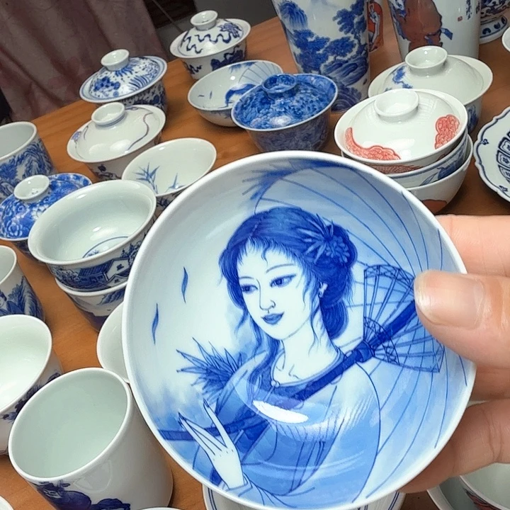 手绘青花普洱杯精品
