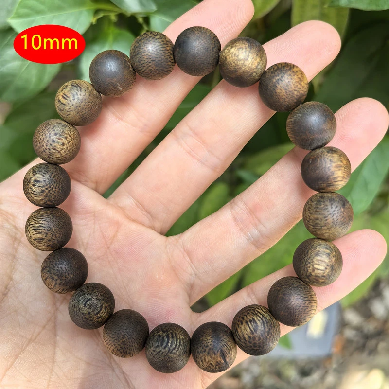 沉香手串圆珠单圈莺歌绿奇楠 海南老料 10mm 多样性发一