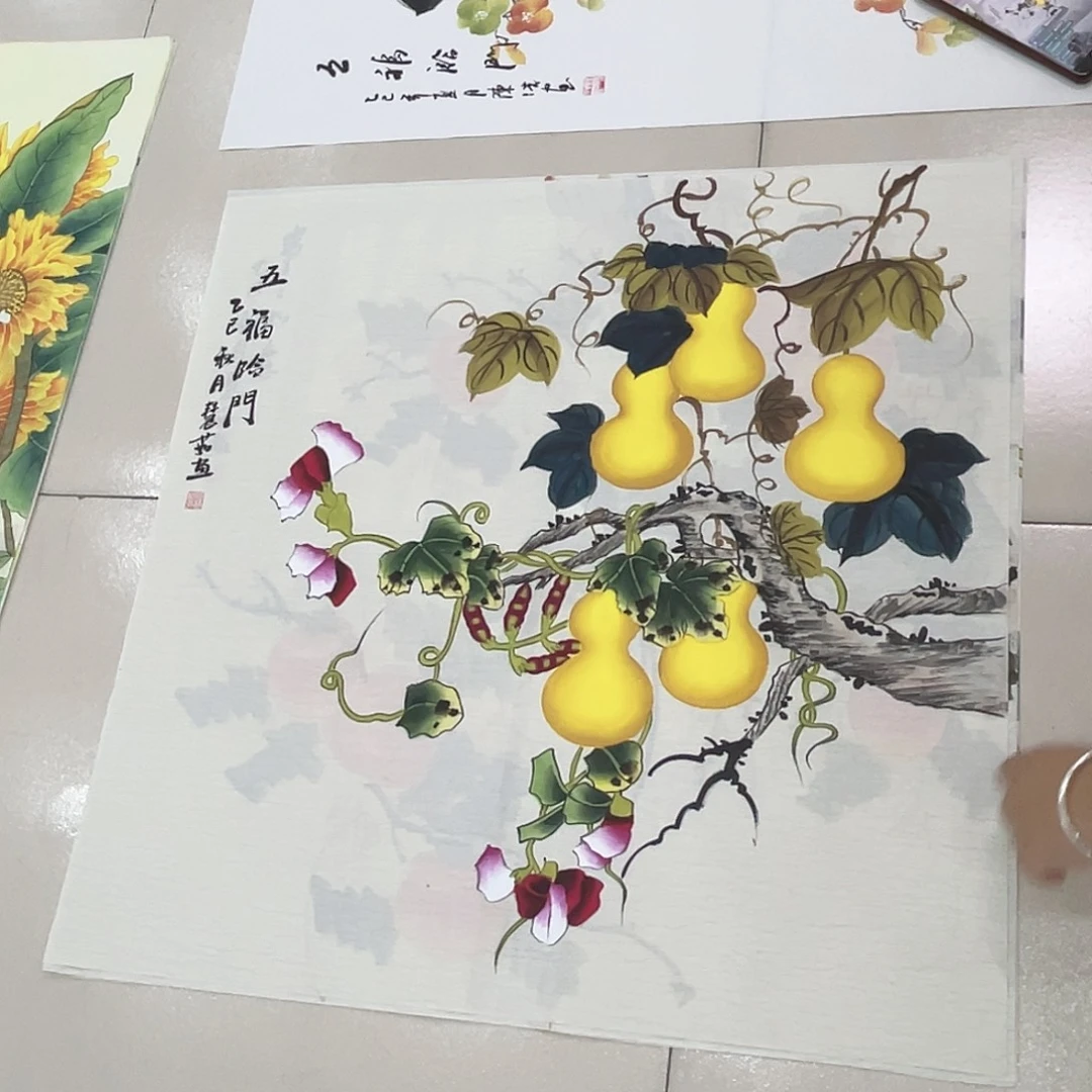 国画纯手绘山水花鸟