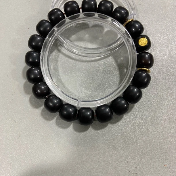 P109黑金朱供菩提卡1.1老型珠单圈手串
