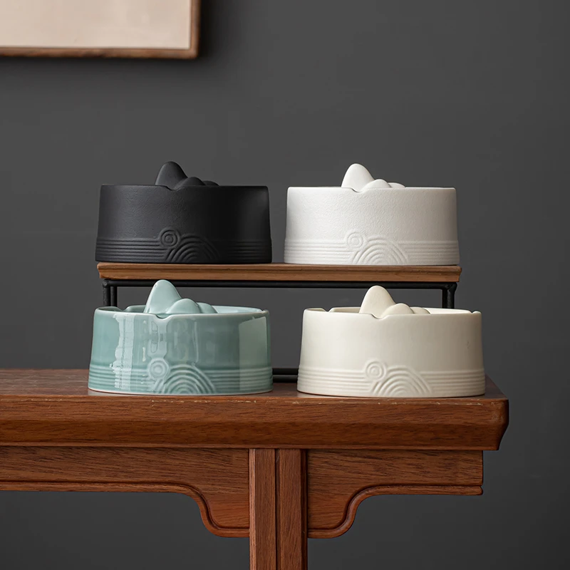 大号烟灰缸纯色家用简约防风烟缸高级感轻奢办公室个性潮流烟灰缸