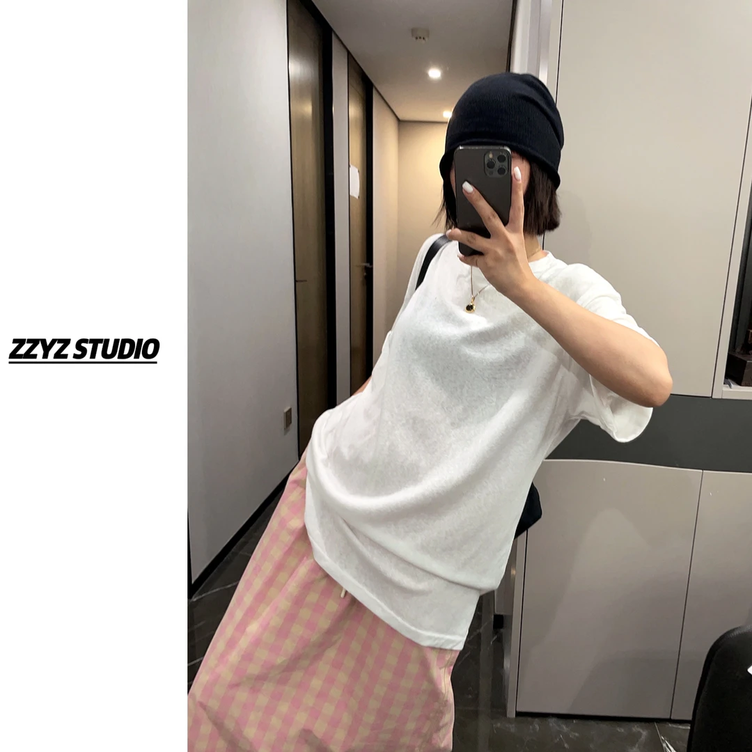 【ZZYZ】“清凉一夏”巨透气舒适薄款短袖t恤宽松圆领纯色上衣打底衫