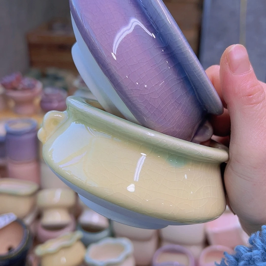 红陶陶瓷花盆当场满12包邮