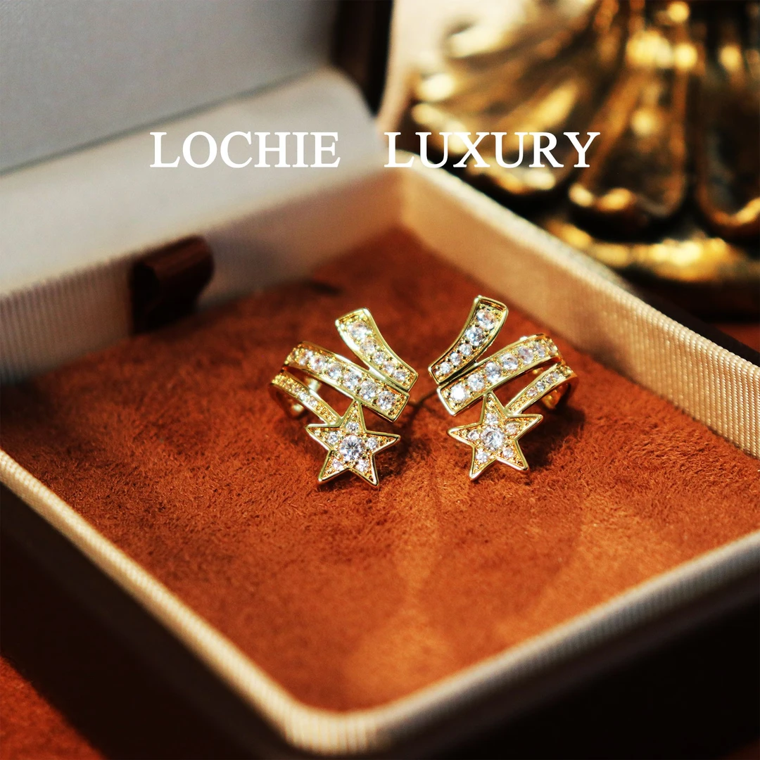 铜合金耳饰 Q068【雪落星明】时尚轻奢设计感锆石精致小众耳钉